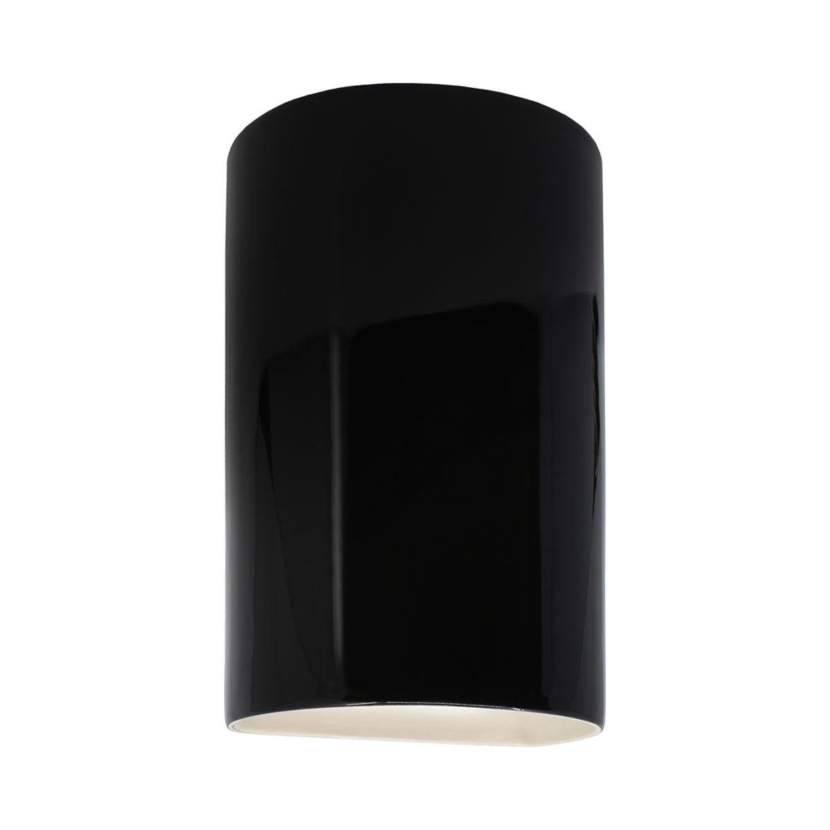 Ambiance Cylinder Open Top and Bottom Outdoor Wall Light in Gloss Black (Large).