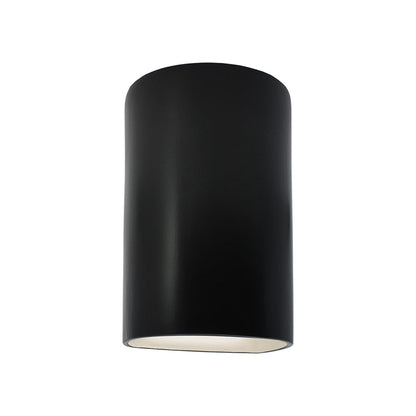 Ambiance Cylinder Open Top and Bottom Wall Light in Carbon Matte Black (Small).