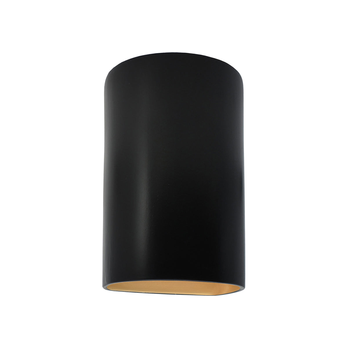Ambiance Cylinder Open Top and Bottom Wall Light in Carbon Matte Black/Champagne Gold (Small).