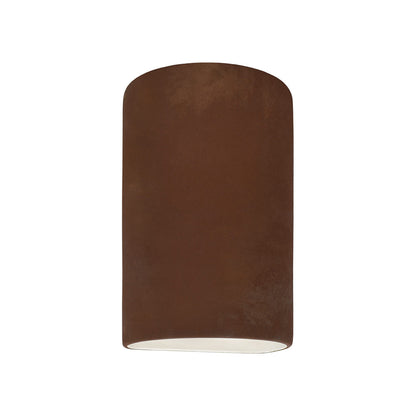 Ambiance Cylinder Open Top and Bottom Wall Light in Real Rust (Small).