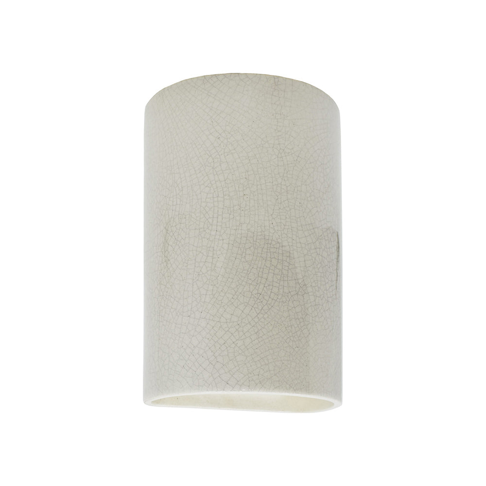 Ambiance Cylinder Open Top and Bottom Wall Light in White Crackle (Small).