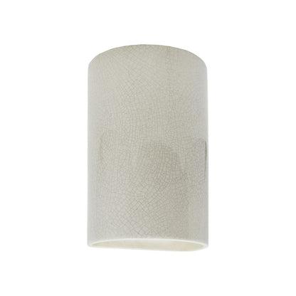 Ambiance Cylinder Open Top and Bottom Wall Light in White Crackle (Small).