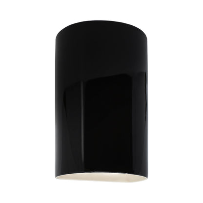Ambiance Cylinder Open Top and Bottom Wall Light in Gloss Black (Large).