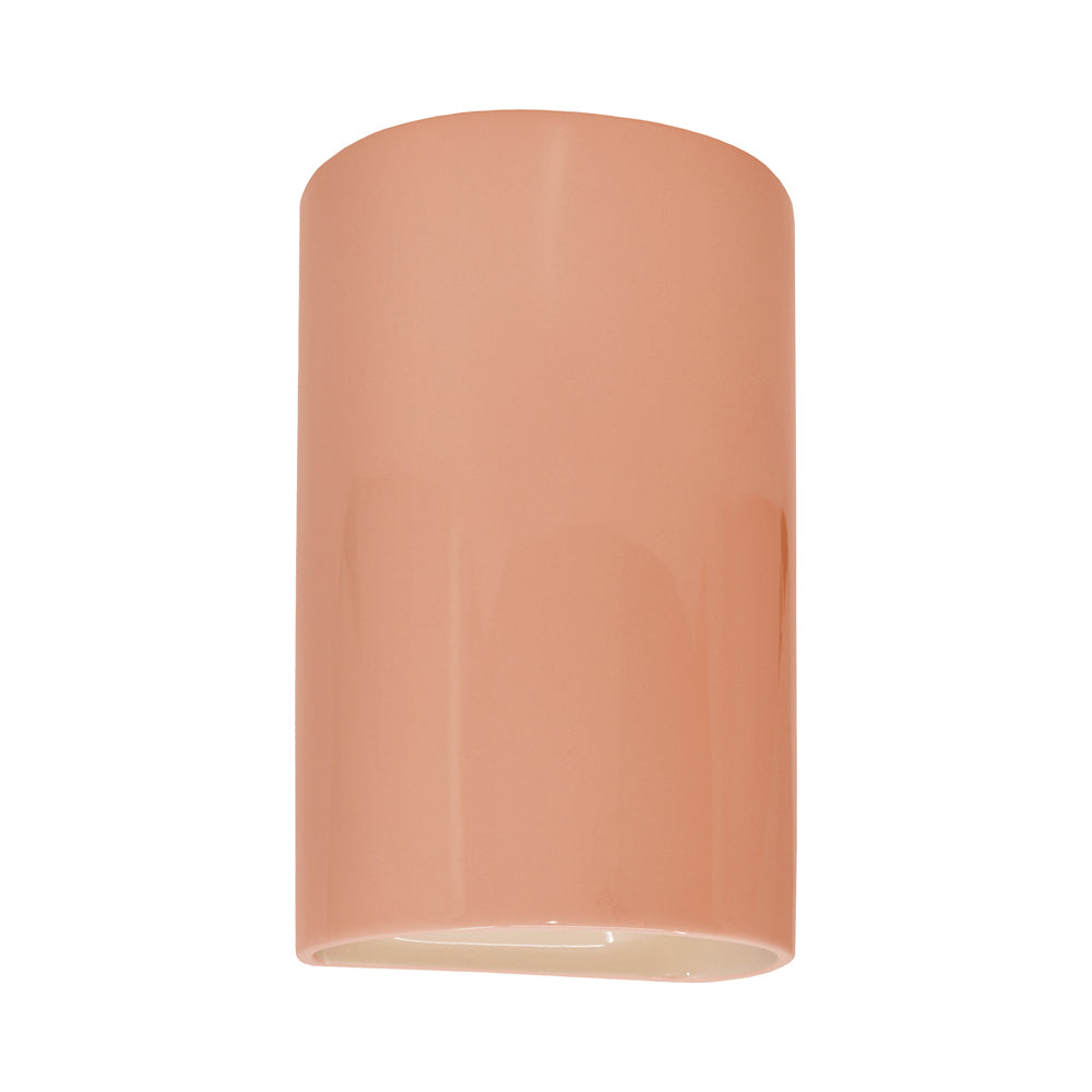 Ambiance Cylinder Open Top and Bottom Wall Light in Gloss Blush (Large).