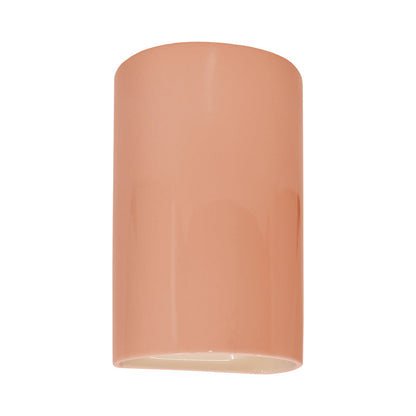 Ambiance Cylinder Open Top and Bottom Wall Light in Gloss Blush (Large).