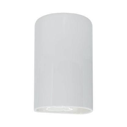 Ambiance Cylinder Open Top and Bottom Wall Light in Gloss White (Large).