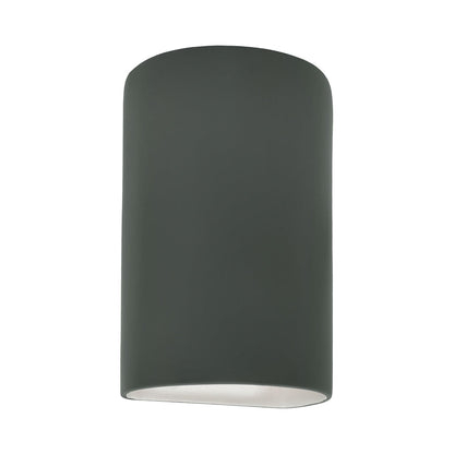 Ambiance Cylinder Open Top and Bottom Wall Light in Pewter Green (Large).