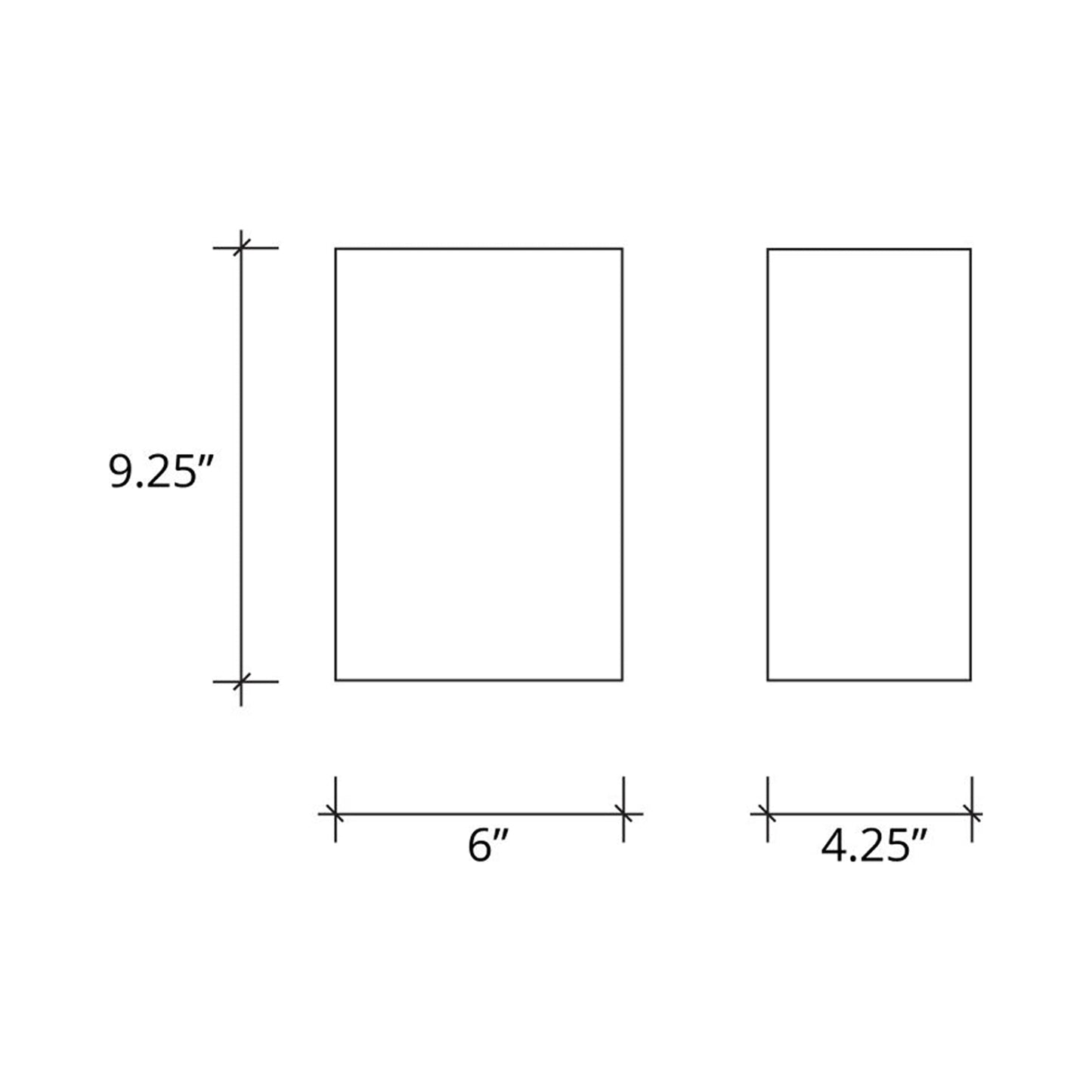 Ambiance Cylinder Open Top and Bottom Wall Light - line drawing.