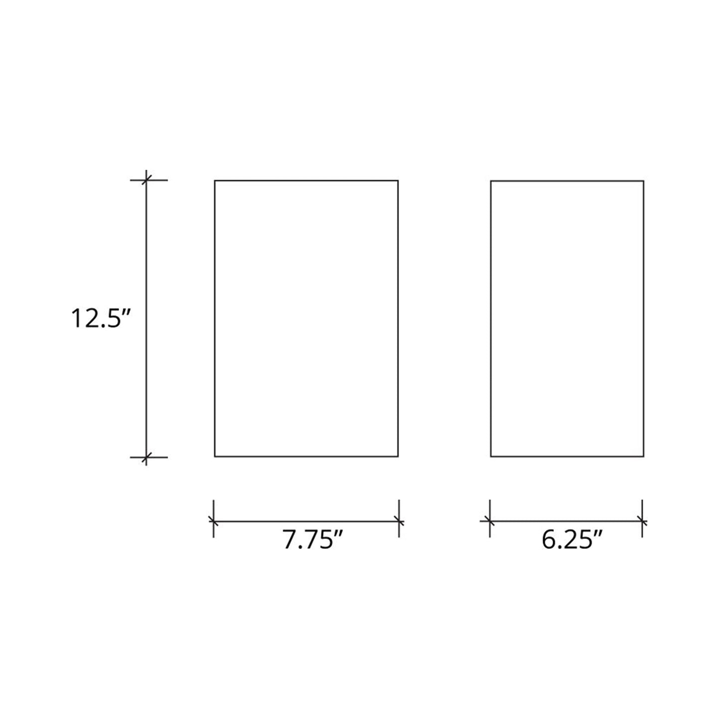 Ambiance Cylinder Open Top and Bottom Wall Light - line drawing.