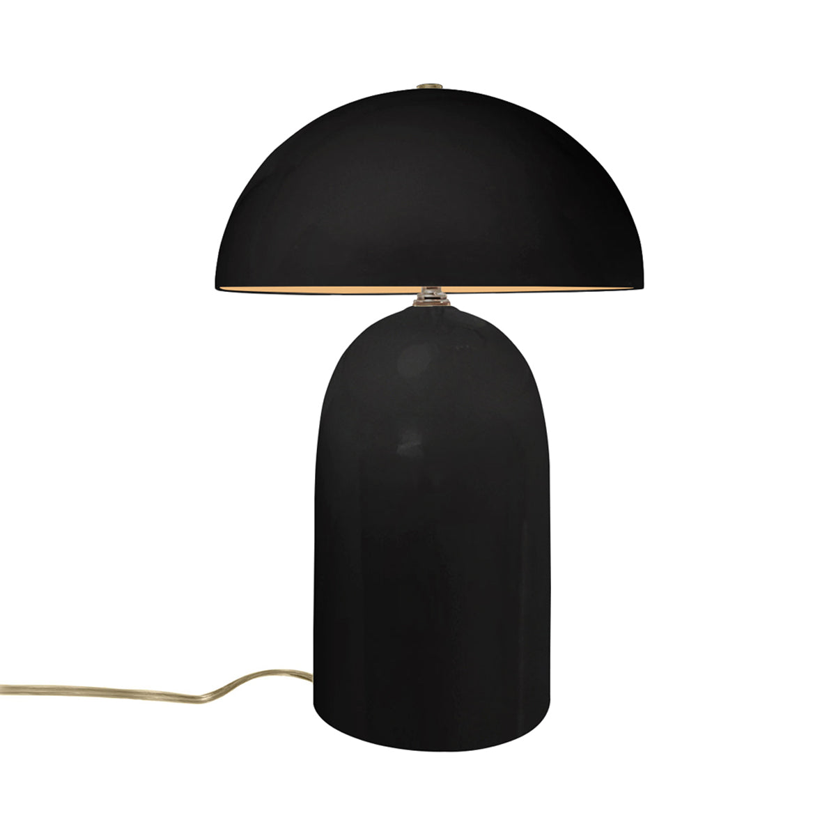 Ambiance Kava Portable Table Lamp in Carbon Matte Black/Champagne Gold (Tall).