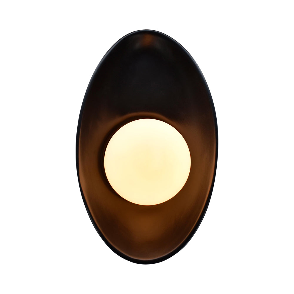 Ambiance Oval Coupe Wall Light in Carbon Matte Black.