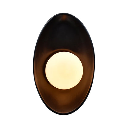 Ambiance Oval Coupe Wall Light in Carbon Matte Black.
