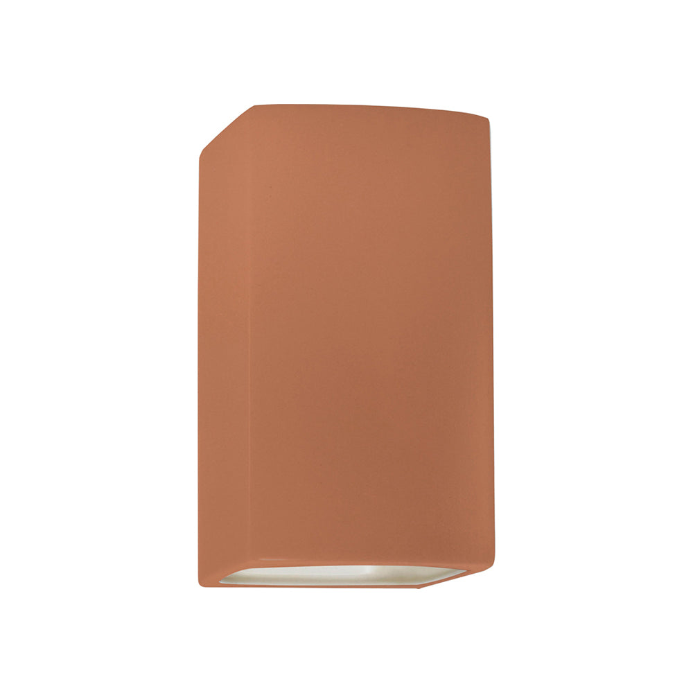 Ambiance Rectangle Closed Top Outdoor Wall Light in Adobe (Small).