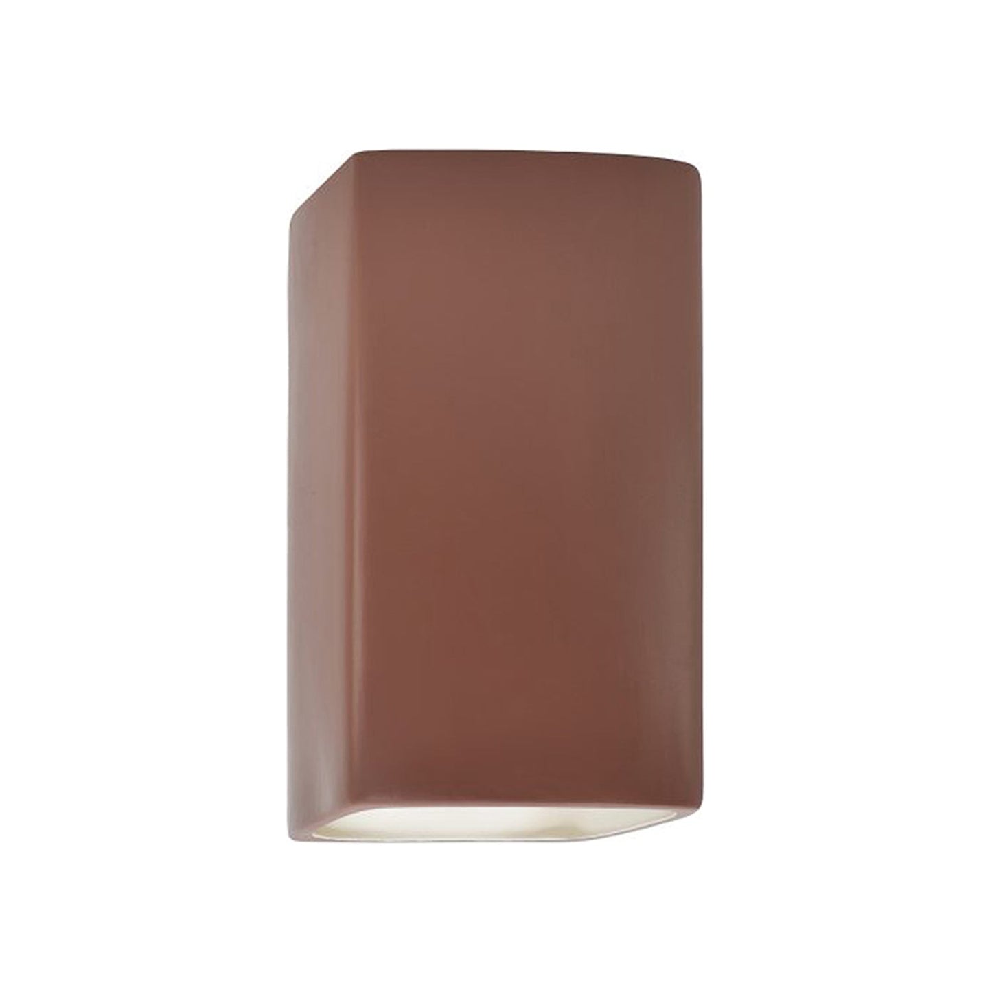 Ambiance Rectangle Closed Top Outdoor Wall Light in Canyon Clay (Small).