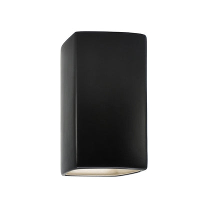 Ambiance Rectangle Closed Top Outdoor Wall Light in Carbon Matte Black (Small).