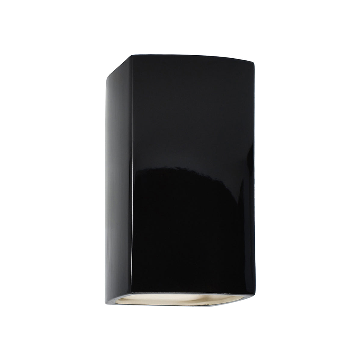 Ambiance Rectangle Closed Top Outdoor Wall Light in Gloss Black (Small).