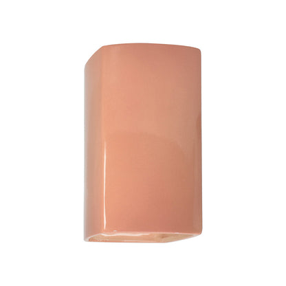 Ambiance Rectangle Closed Top Outdoor Wall Light in Gloss Blush (Small).