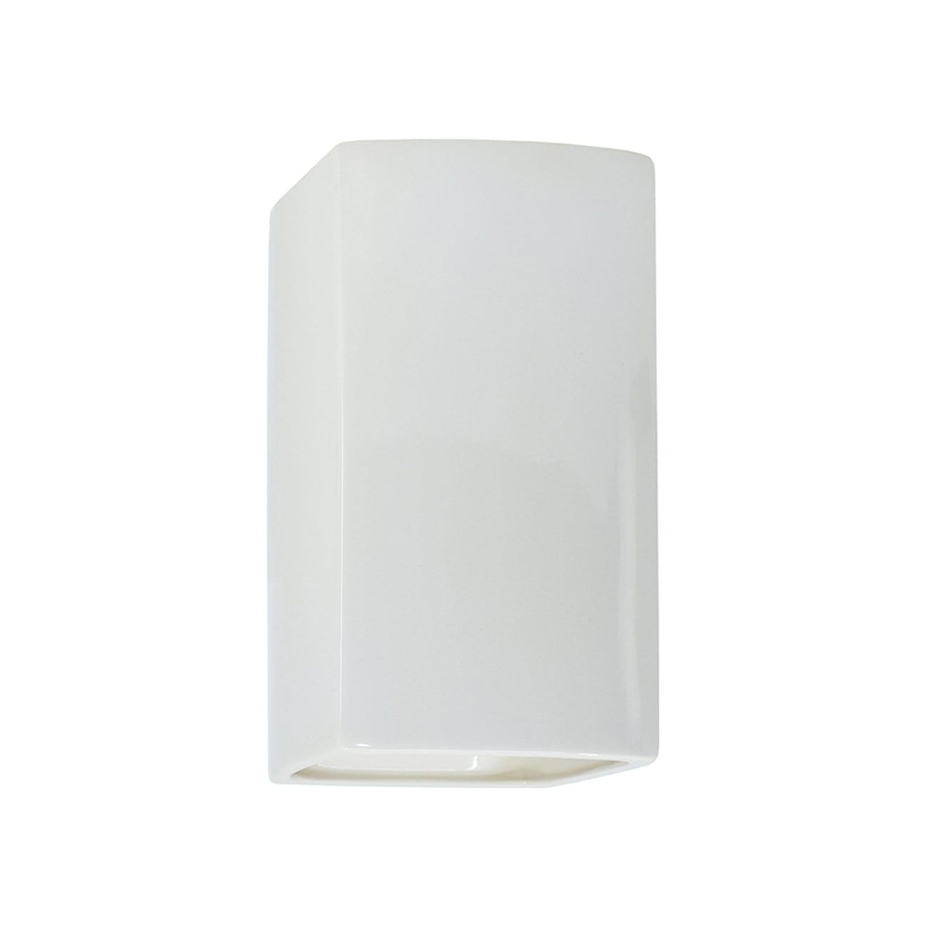 Ambiance Rectangle Closed Top Outdoor Wall Light in Gloss White (Small).
