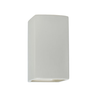 Ambiance Rectangle Closed Top Outdoor Wall Light in Matte White (Small).