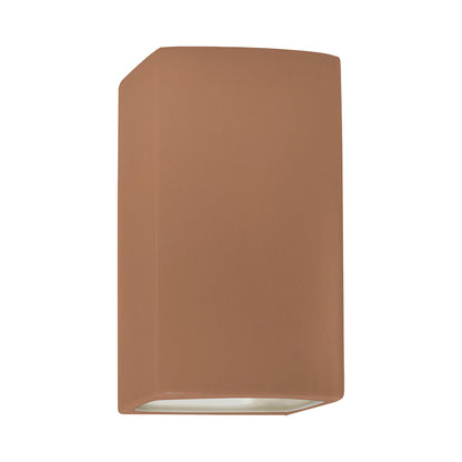 Ambiance Rectangle Closed Top Outdoor Wall Light in Adobe (Large).