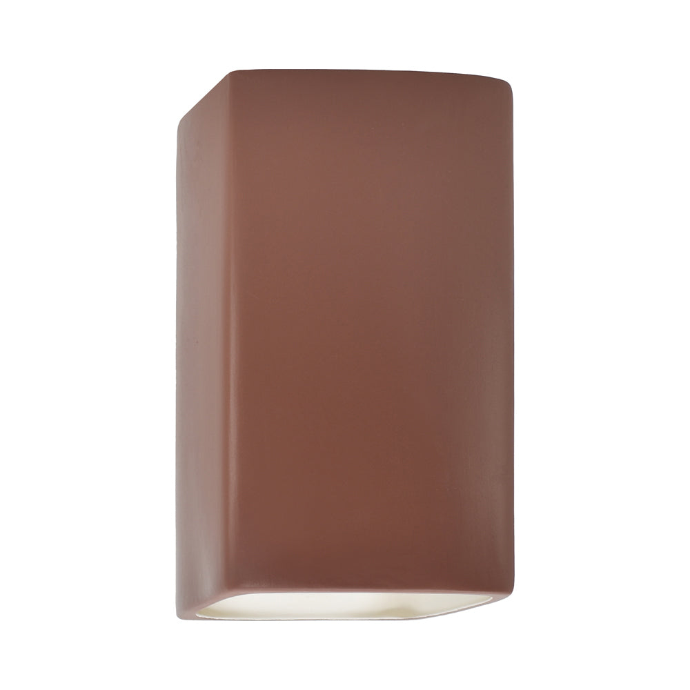 Ambiance Rectangle Closed Top Outdoor Wall Light in Canyon Clay (Large).