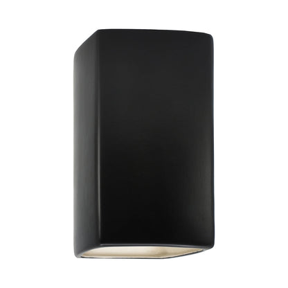 Ambiance Rectangle Closed Top Outdoor Wall Light in Carbon Matte Black (Large).