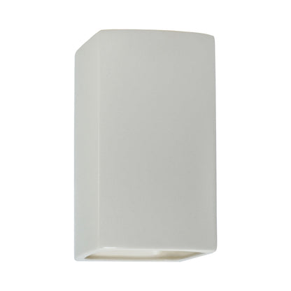 Ambiance Rectangle Closed Top Outdoor Wall Light in Matte White (Large).
