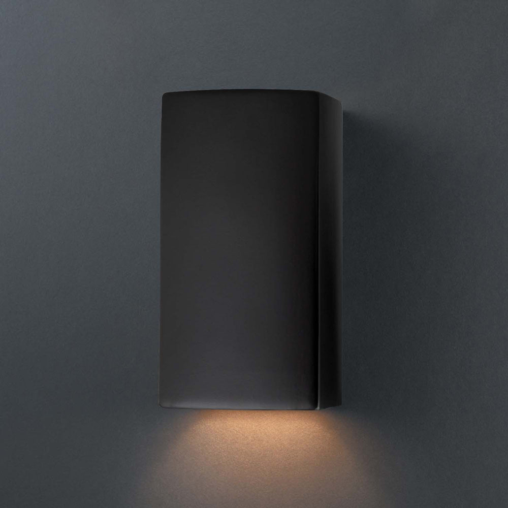 Ambiance Rectangle Closed Top Outdoor Wall Light in Detail.