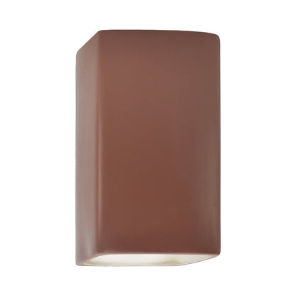 Ambiance Rectangle Open Top and Bottom Outdoor Wall Light in Canyon Clay.