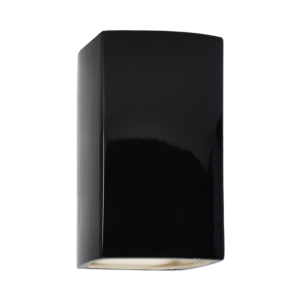Ambiance Rectangle Open Top and Bottom Outdoor Wall Light in Gloss Black.