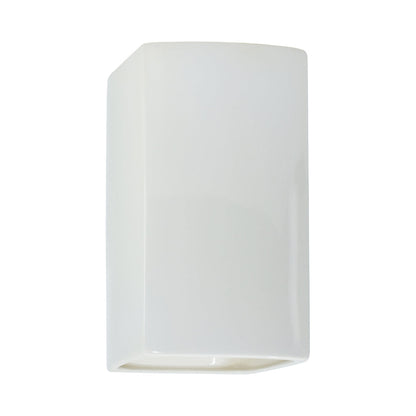 Ambiance Rectangle Open Top and Bottom Outdoor Wall Light in Gloss White.
