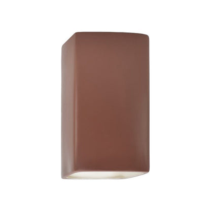 Ambiance Rectangle Open Top and Bottom Wall Light in Canyon Clay (Small).