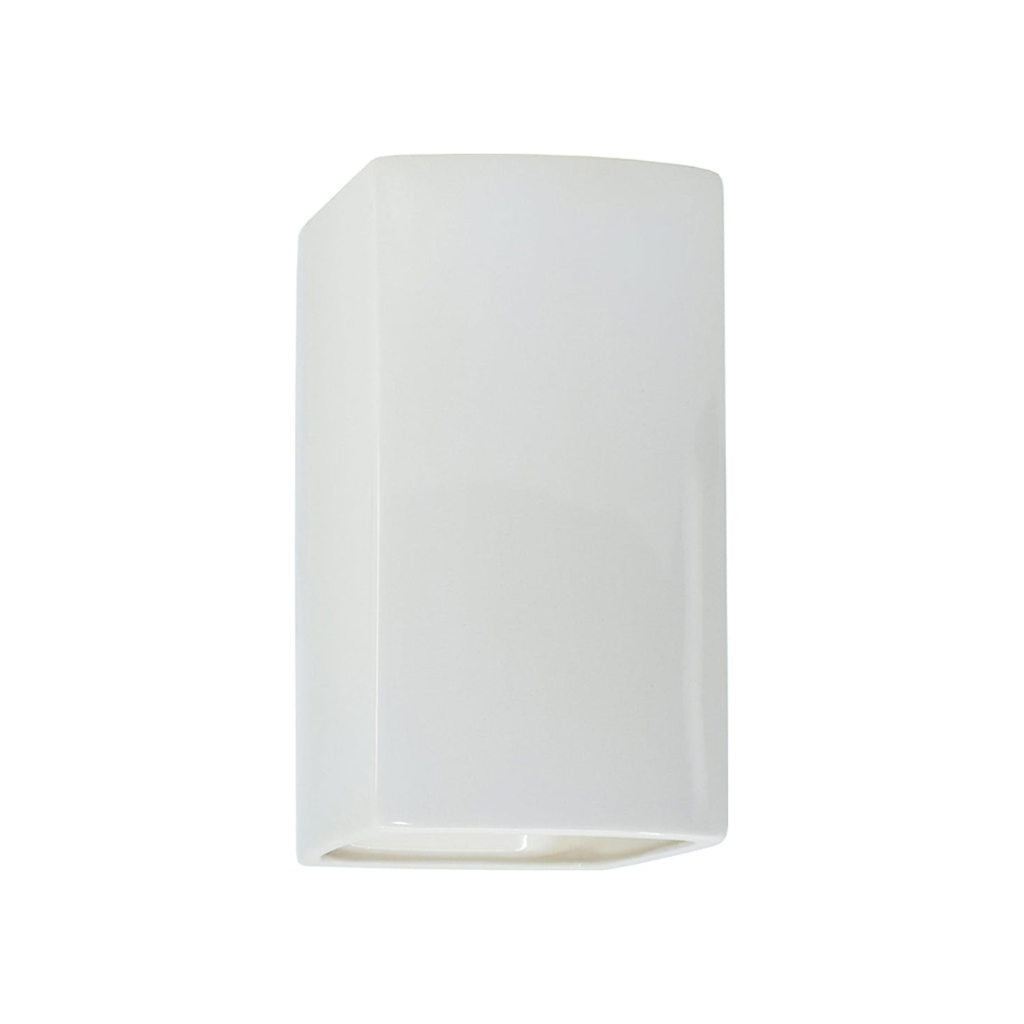Ambiance Rectangle Open Top and Bottom Wall Light in Gloss White (Small).