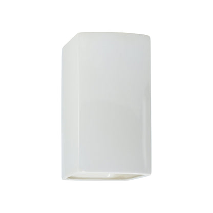 Ambiance Rectangle Open Top and Bottom Wall Light in Gloss White (Small).