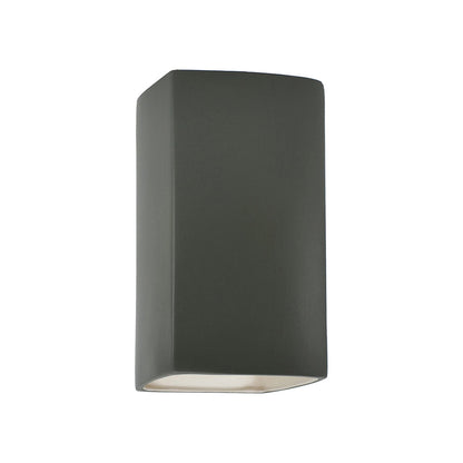 Ambiance Rectangle Open Top and Bottom Wall Light in Pewter Green (Small).