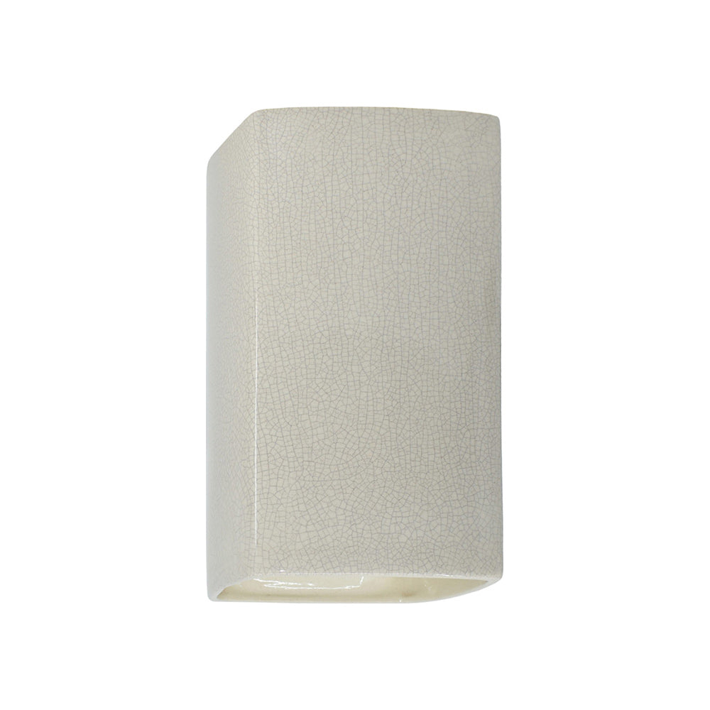 Ambiance Rectangle Open Top and Bottom Wall Light in White Crackle (Small).