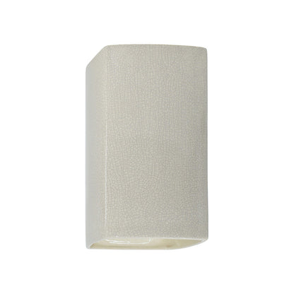 Ambiance Rectangle Open Top and Bottom Wall Light in White Crackle (Small).