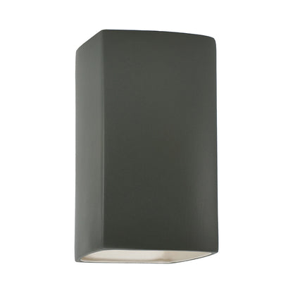 Ambiance Rectangle Open Top and Bottom Wall Light in Pewter Green (Large).