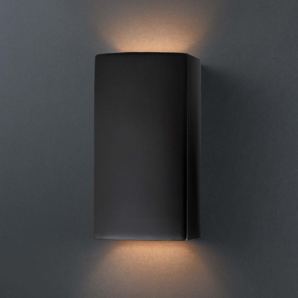 Ambiance Rectangle Open Top and Bottom Wall Light in Detail.