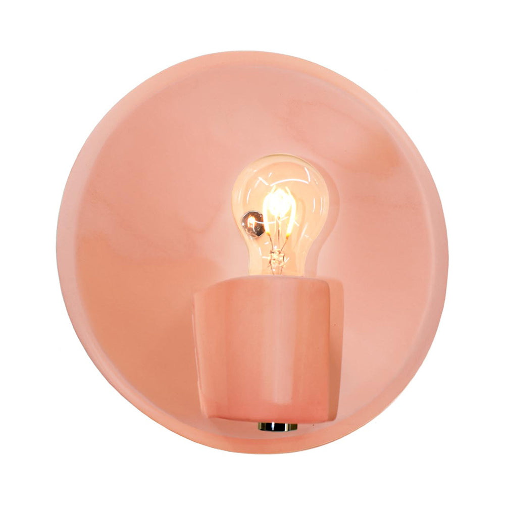 Ambiance Shield Wall Light in Gloss Blush/Brushed Nickel.
