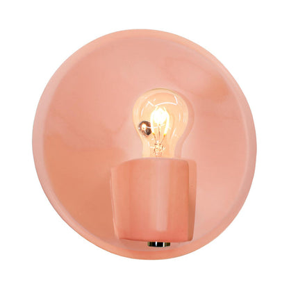 Ambiance Shield Wall Light in Gloss Blush/Brushed Nickel.