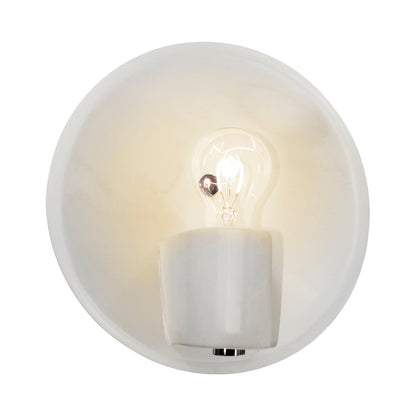 Ambiance Shield Wall Light in Gloss White/Brushed Nickel.