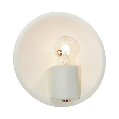 Ambiance Shield Wall Light in Bisque/Polished Brass.