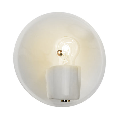Ambiance Shield Wall Light in Gloss White/Polished Brass.