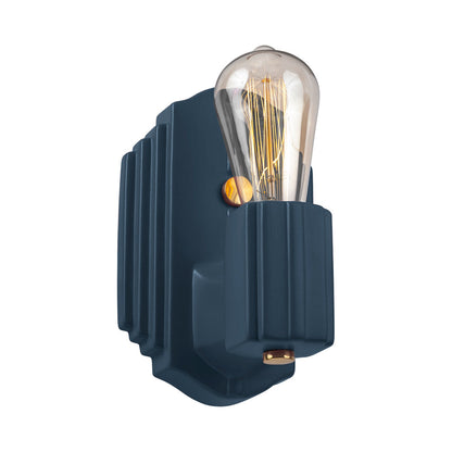 American Classics Deco Rectangle Wall Light in Midnight Sky/Polished Brass.
