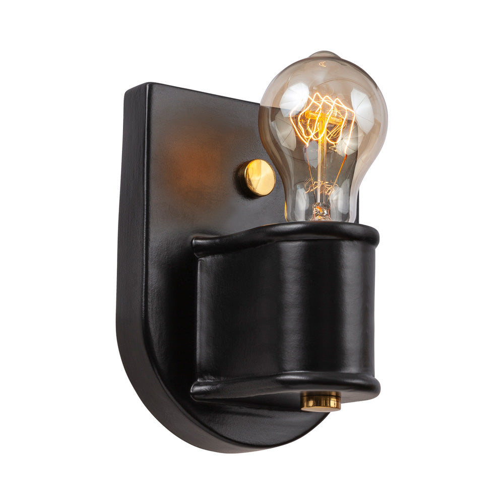 American Classics Nouveau Wall Light in Carbon Matte Black/Polished Brass.