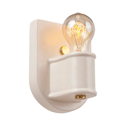 American Classics Nouveau Wall Light in Matte White/Polished Brass.