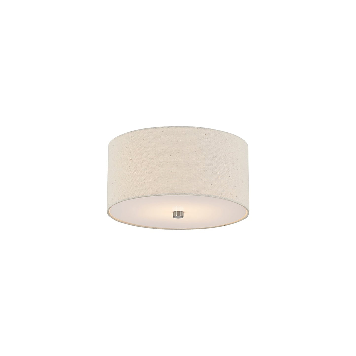 Classic Drum Flush Mount Ceiling Light in Brushed Nickel/Cream (11-Inch).
