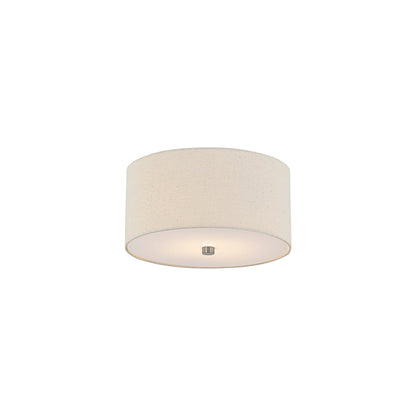 Classic Drum Flush Mount Ceiling Light in Brushed Nickel/Cream (11-Inch).