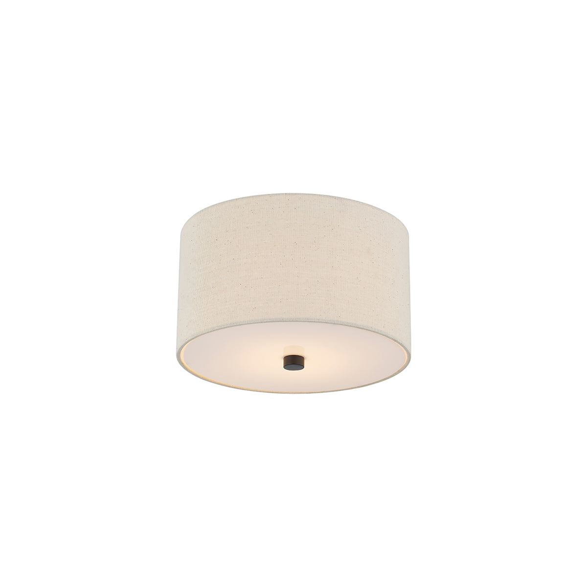 Classic Drum Flush Mount Ceiling Light in Matte Black/Cream (11-Inch).